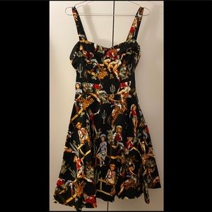 Rock-a-billy Vintage Pin-Up Fit and Flare Dress